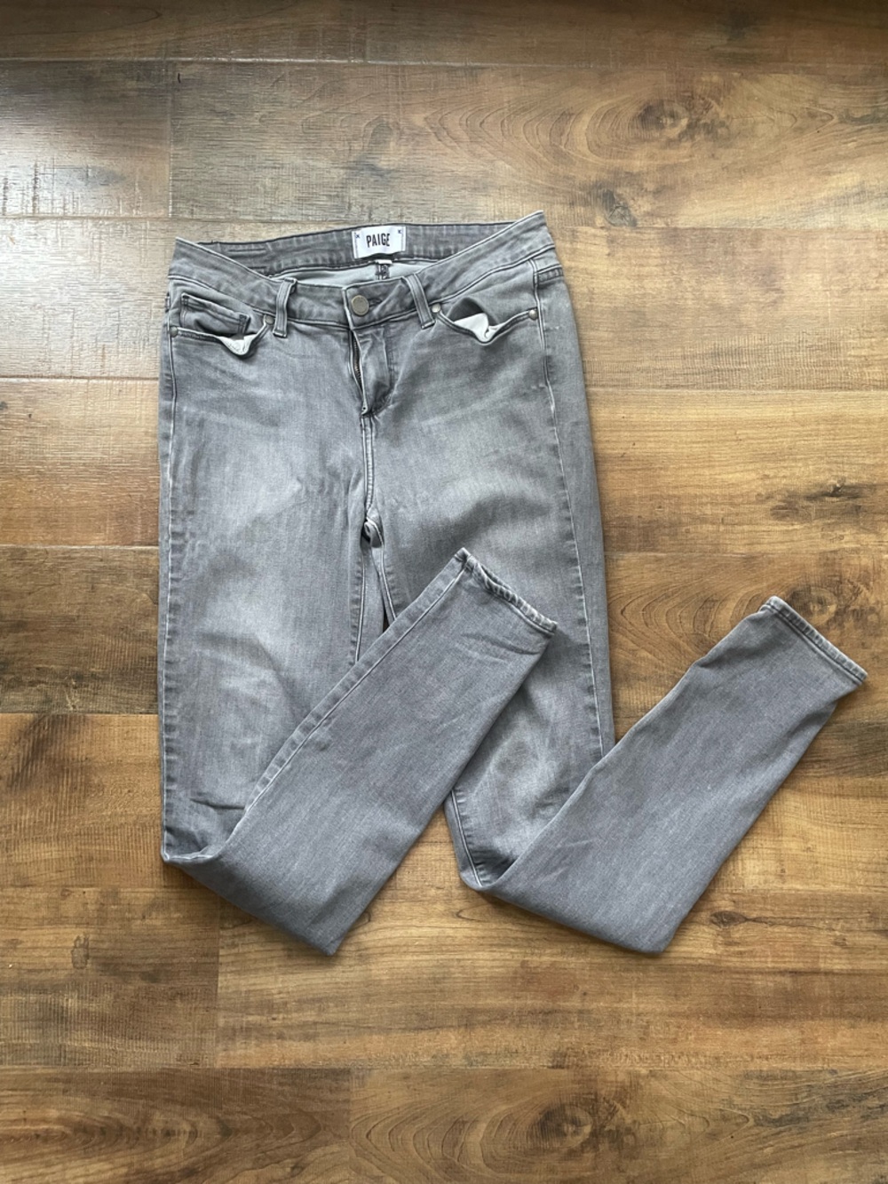 Paige Womens 29‎ Grey Skinny Jeans Mid Rise Stretch Denim Pants